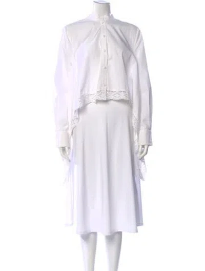 Pre-owned Alexander Mcqueen Long Sleeve Blouse In White