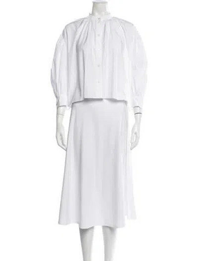 Pre-owned Alexander Mcqueen Long Sleeve Blouse In White