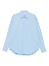Alexander Mcqueen Long-sleeve Cotton Shirt In Blue