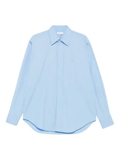 Alexander Mcqueen Long-sleeve Cotton Shirt In Blue