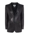 Alexander Mcqueen Single-breasted Leather Blazer In Black
