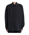 Alexander Mcqueen Studded Cotton Poplin Shirt In Black