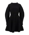 Alexander Mcqueen Paneled Wool-blend Mini Dress In Black