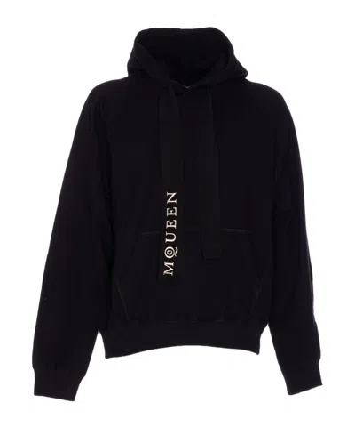 ALEXANDER MCQUEEN ALEXANDER MCQUEEN LOGO EMBROIDERED DRAWSTRING HOODIE