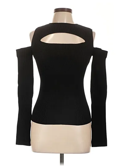 Alexander Mcqueen Long Sleeve Top Black Cold Shoulder Neckline Tops