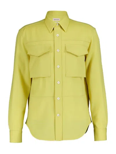 Alexander Mcqueen Wool Shirt In Yellow