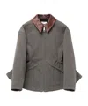 Alexander Mcqueen Cotton Canvas Peplum Jacket In Grey