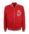 Alexander Mcqueen Oversized Skull Bomber In Red