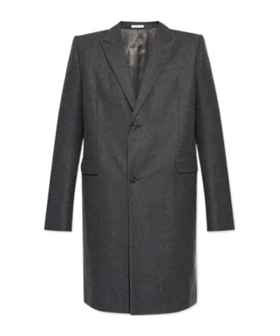 Alexander Mcqueen Long-sleeved Coat In Black