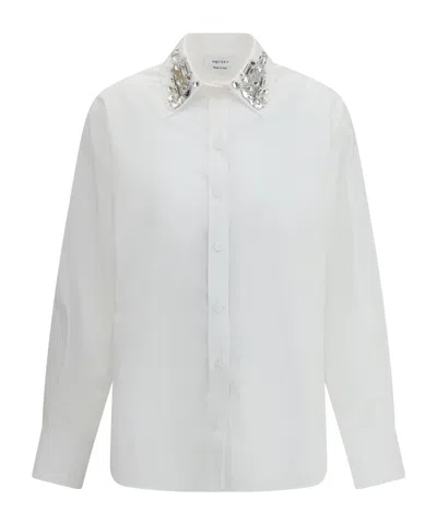 Alexander Mcqueen Long Sleeved Embellished Collar Shirt In White