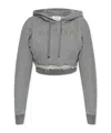 Alexander Mcqueen Logo Embroidered Hooded Sweatshirt In Gray