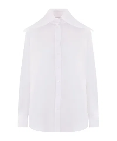Alexander Mcqueen Long-sleeved Lapel Shirt In White