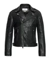 Alexander Mcqueen Zipped Leather Biker Jacket In Black