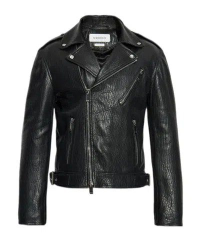 ALEXANDER MCQUEEN ALEXANDER MCQUEEN ZIPPED LEATHER BIKER JACKET