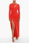 Alexander Mcqueen Long Sleeved Maxi Dress With Cutouts