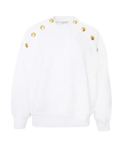 Alexander Mcqueen Long-sleeved Ribbed Sweater In White