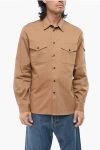 Alexander Mcqueen Cotton Shirt With Button-down Collar And Pockets In Brown