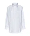Alexander Mcqueen Stripe Skull Embroidered Button Down Shirt