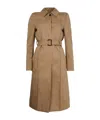 Alexander Mcqueen Long-sleeved Trench Coat In Beige