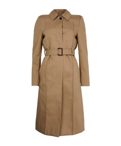 Alexander Mcqueen Long-sleeved Trench Coat In Beige