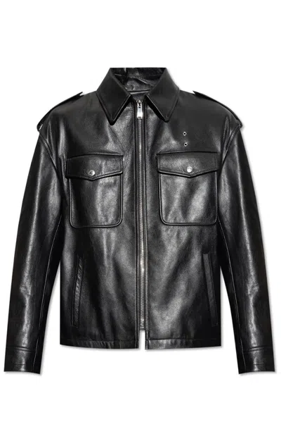 Alexander Mcqueen Long Sleeved Zip-up Jacket In Black