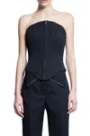 Alexander Mcqueen Zip-up Corset Top In Black