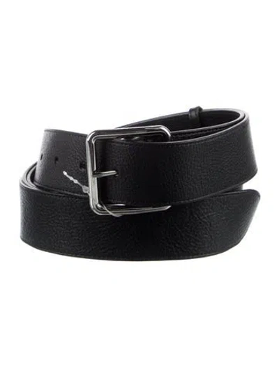 Pre-owned Alexander Mcqueen Long Waist Belt Leather Belt In Black