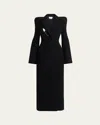 Alexander Mcqueen Long Wrap Suiting Wool Cashmere Coat In Black