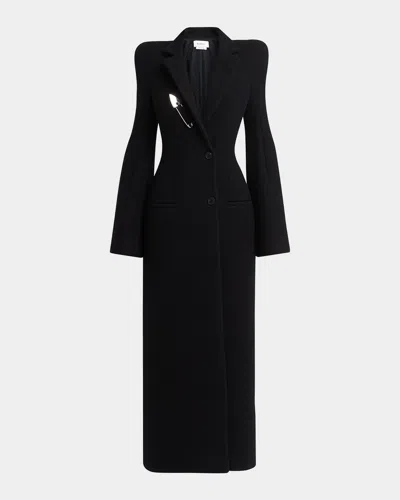 Alexander Mcqueen Long Coat In Black