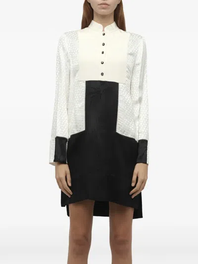 Alexander Mcqueen Long-sleeve Buttoned Mini Dress In White