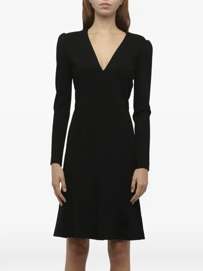 Alexander Mcqueen Long-sleeved Short Dress In Black