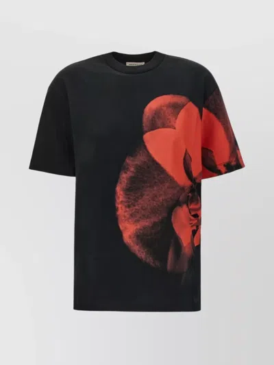 ALEXANDER MCQUEEN LOOSE FIT COTTON T-SHIRT WITH GRAPHIC PRINT