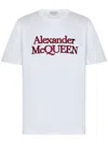 Alexander Mcqueen Loose Fit Cotton T-shirt With Crew Neck And Lateral Slits In White