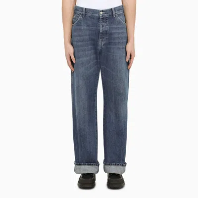 Alexander Mcqueen Alexander Mc Queen Loose Blue Cotton Jeans