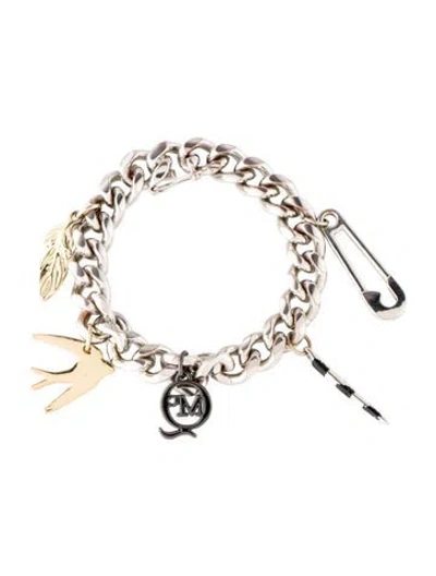 Pre-owned Alexander Mcqueen 'love & Hate' Charm Bracelet, 6.5" In Multi