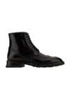 Alexander Mcqueen Leather Ankle Boot In Black