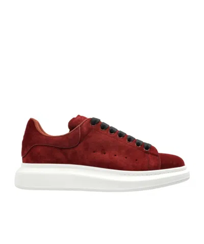 Alexander Mcqueen Oversized Suede Sneakers In Red