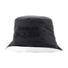 Alexander Mcqueen Men's Low Rever Bucket Hat In Black