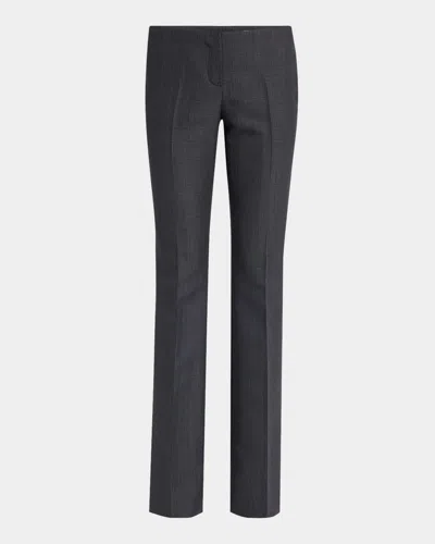 Alexander Mcqueen Low-rise Check Bootcut Trousers In Black - Dark Grey