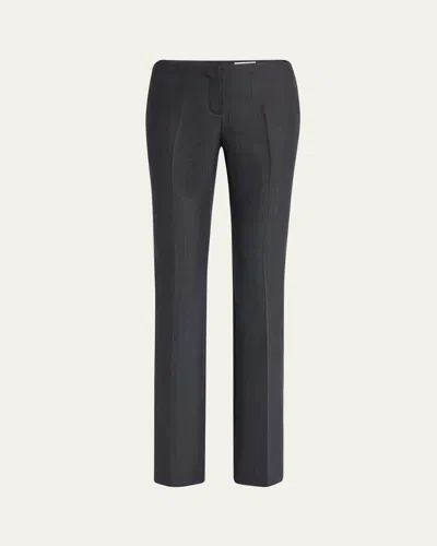 Alexander Mcqueen Low-rise Check Bootcut Trousers In Dark Grey