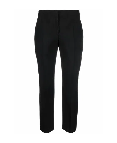 Alexander Mcqueen Low-rise Cropped Trousers In Black