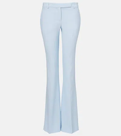Alexander Mcqueen Low-rise Flared Pants In Blue
