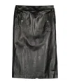 Alexander Mcqueen Low Waist Leather Skirt In Black