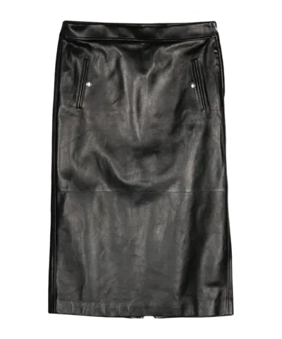 ALEXANDER MCQUEEN LOW-RISE LEATHER SKIRT