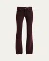Alexander Mcqueen Low-rise Red-wash Denim Flare Trousers In Raspberry