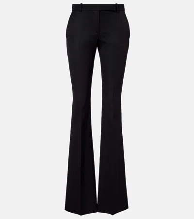 ALEXANDER MCQUEEN LOW-RISE WOOL FLARED PANTS