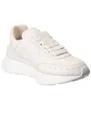 Alexander Mcqueen Low Sprint Runner Leather Sneaker In White