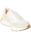 Alexander Mcqueen White Pink And Yellow Sprint Runner Sneakers In White
