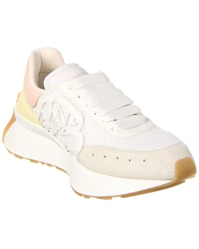 ALEXANDER MCQUEEN ALEXANDER MCQUEEN LOW SPRINT RUNNER MESH & LEATHER SNEAKER