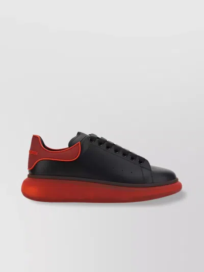 Alexander Mcqueen Low-top Calfskin Sneakers Platform Sole In Black